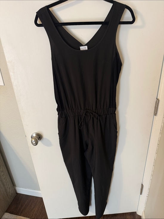 peyton jensen Pants - Sleeveless Black Jumpsuit with Drawstring Waist